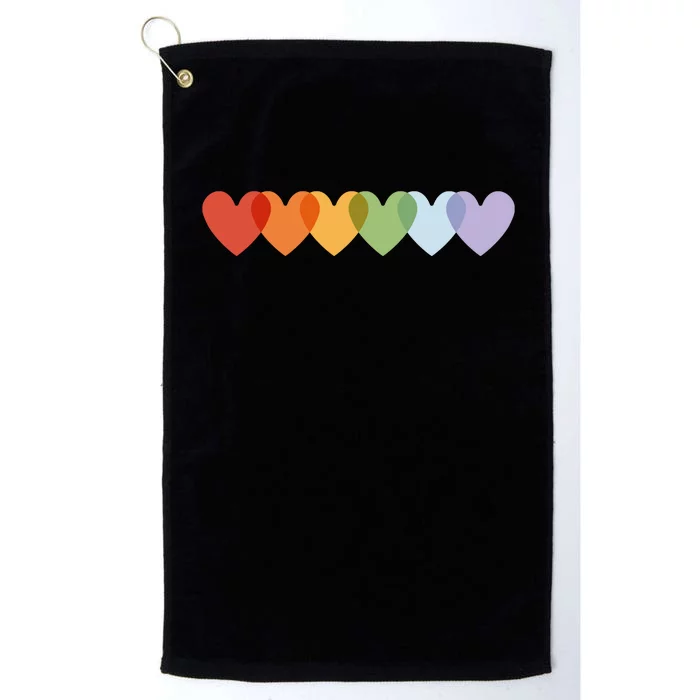 Rainbow Hearts Platinum Collection Golf Towel