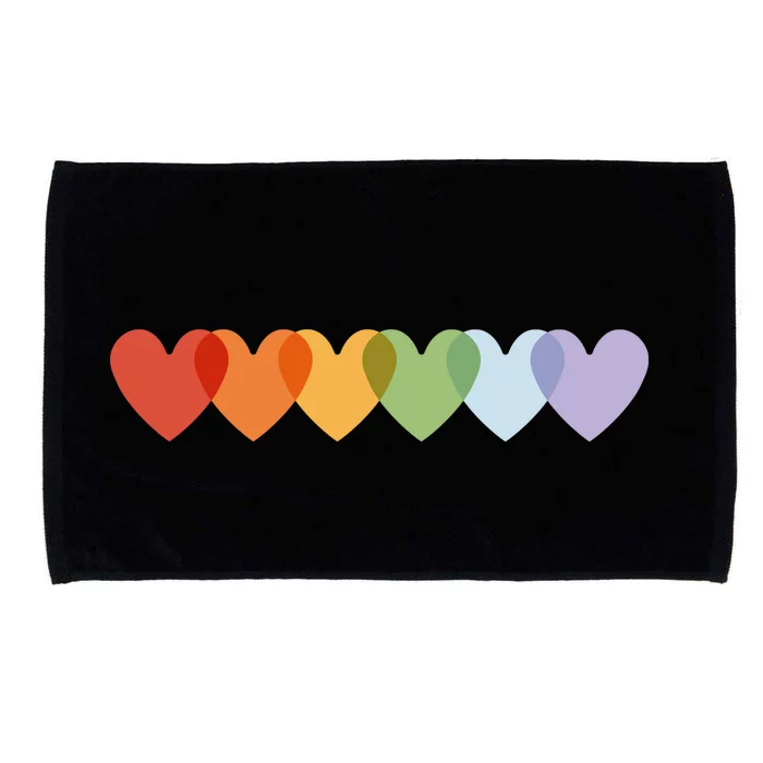 Rainbow Hearts Microfiber Hand Towel