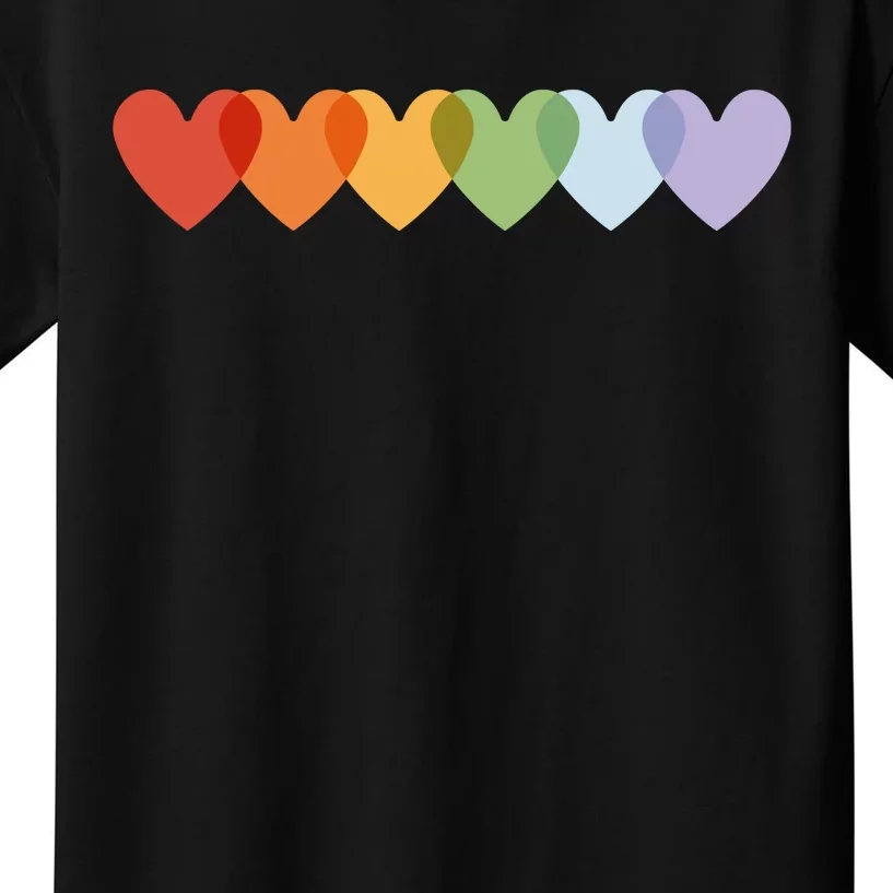 Rainbow Hearts Kids T-Shirt