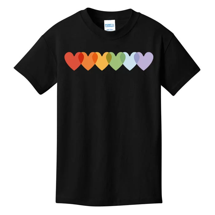 Rainbow Hearts Kids T-Shirt