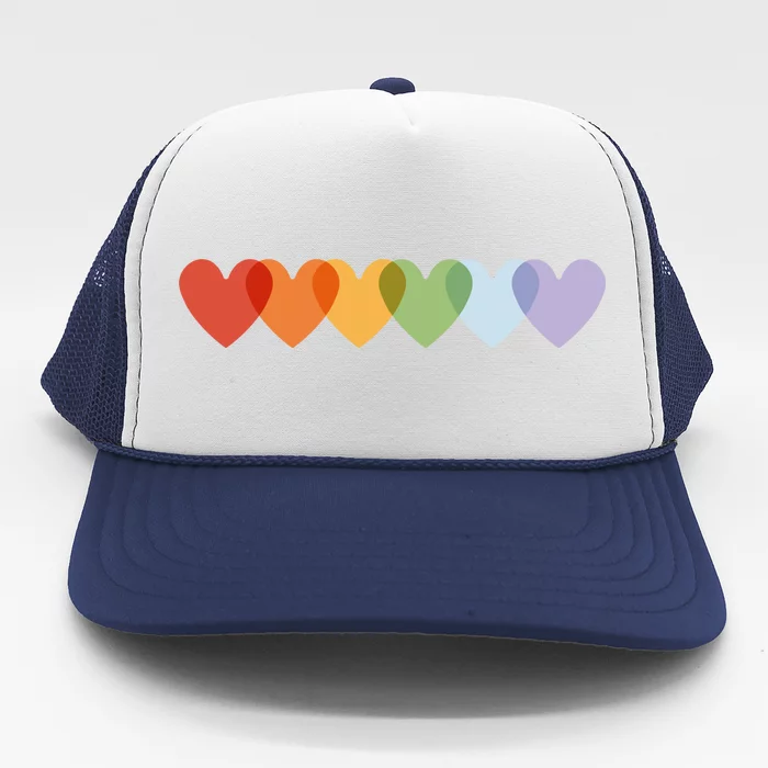 Rainbow Hearts Trucker Hat