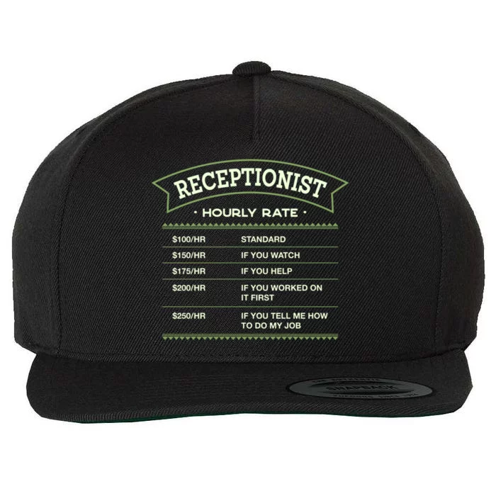 Receptionist Hourly Rate Front Desk Officer Labour Day Gift Wool Snapback Cap