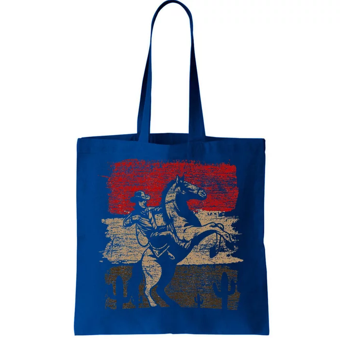 Retro Horse Riding Western Cowboy Tote Bag