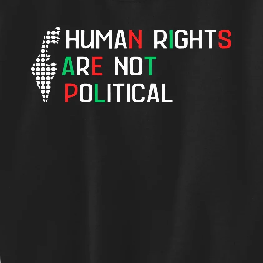 retro Human Rights Are Not Political Support Palestine Kids Sweatshirt