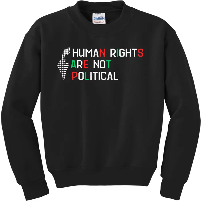 retro Human Rights Are Not Political Support Palestine Kids Sweatshirt