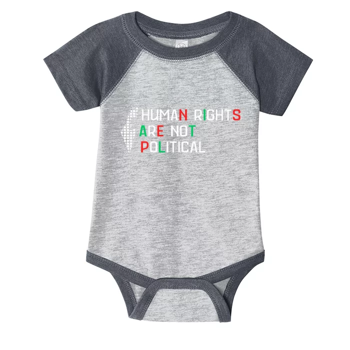 retro Human Rights Are Not Political Support Palestine Infant Baby Jersey Bodysuit