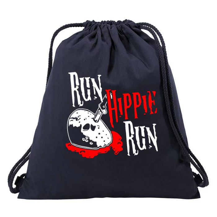 Run Hippie Run Drawstring Bag