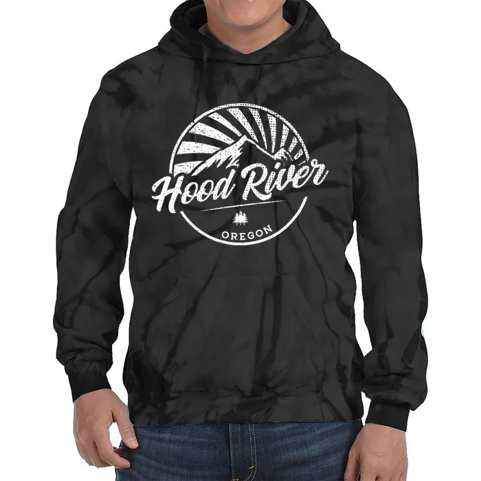 Retro Hood River Oregon Tie Dye Hoodie