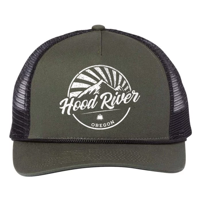 Retro Hood River Oregon Retro Rope Trucker Hat Cap