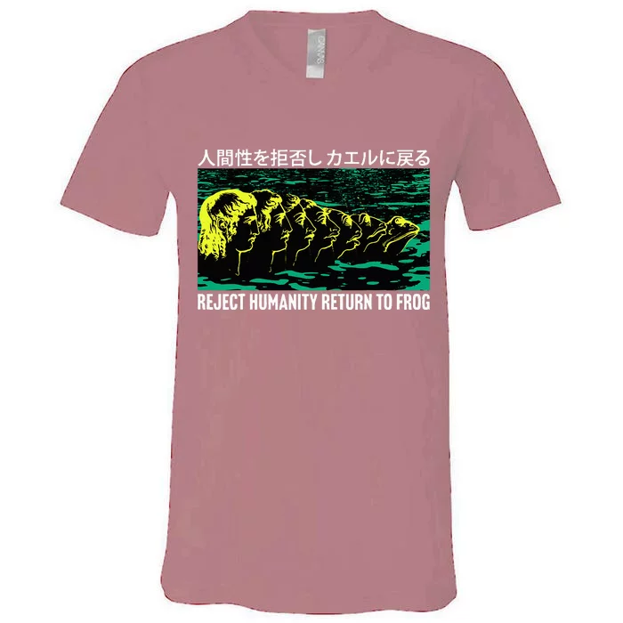 Reject Humanity Return To Frog Japanese V-Neck T-Shirt