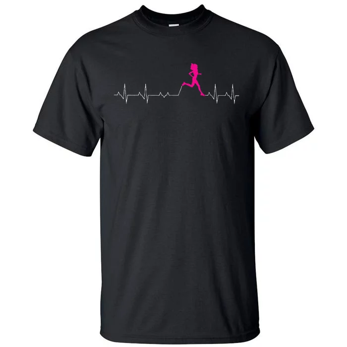 Runners Heartbeat Running Heartbeat Funny For Women Tall T-Shirt