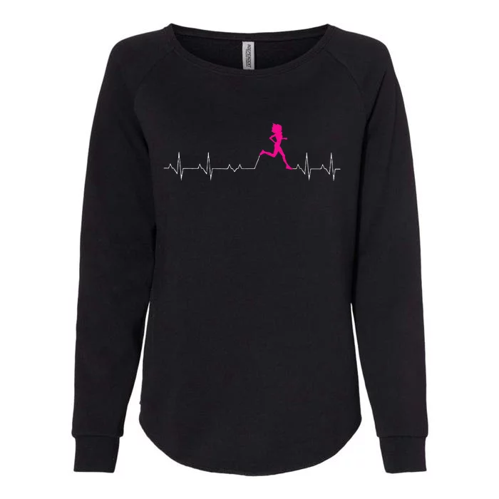 Runners Heartbeat Running Heartbeat Funny For Women Womens California Wash Sweatshirt