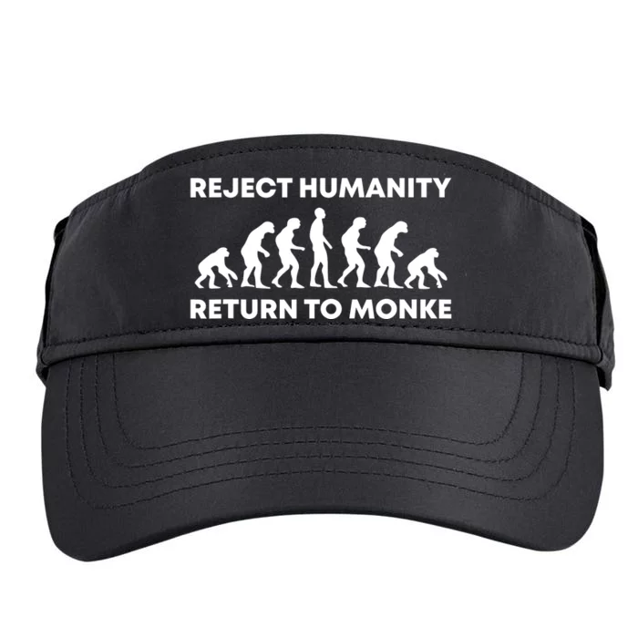 Reject Humanity Return To Monke Funny Meme Monkey Evolution Adult Drive Performance Visor