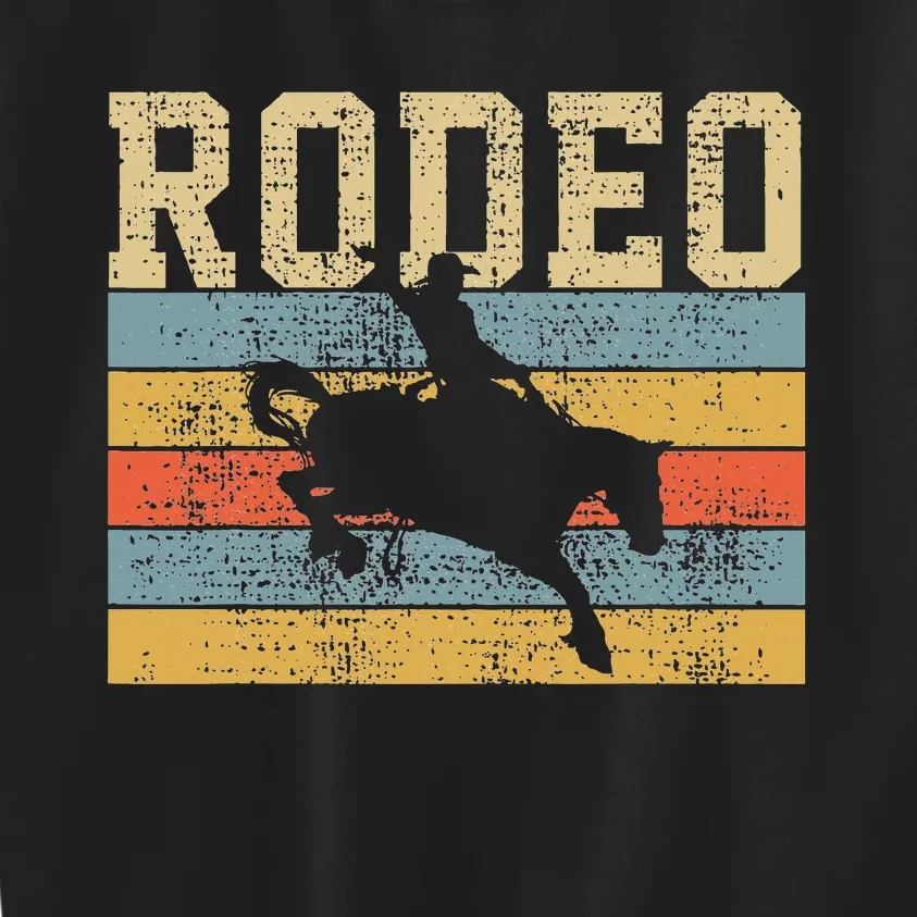 Rodeo Horse Riding Retro Western Country Kids Sweatshirt