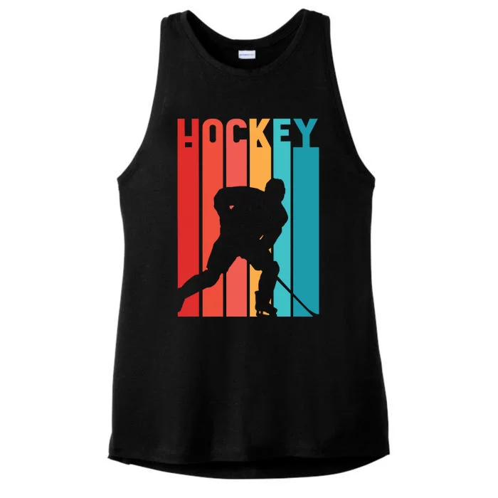 Retro Hockey Ladies Tri-Blend Wicking Tank