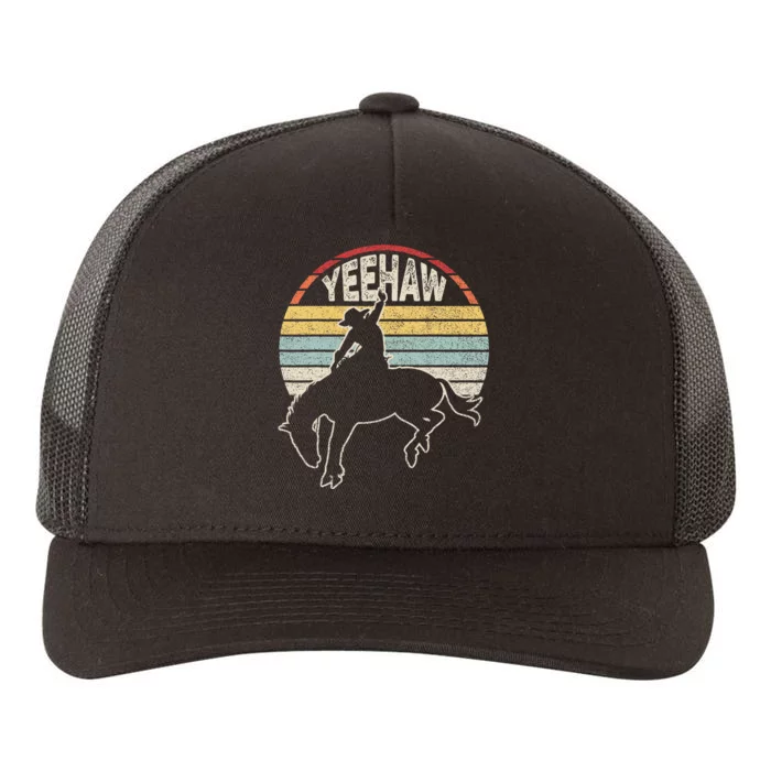 Retro Horse Riding Yeehaw Rodeo Cowboy Western Country Yupoong Adult 5-Panel Trucker Hat