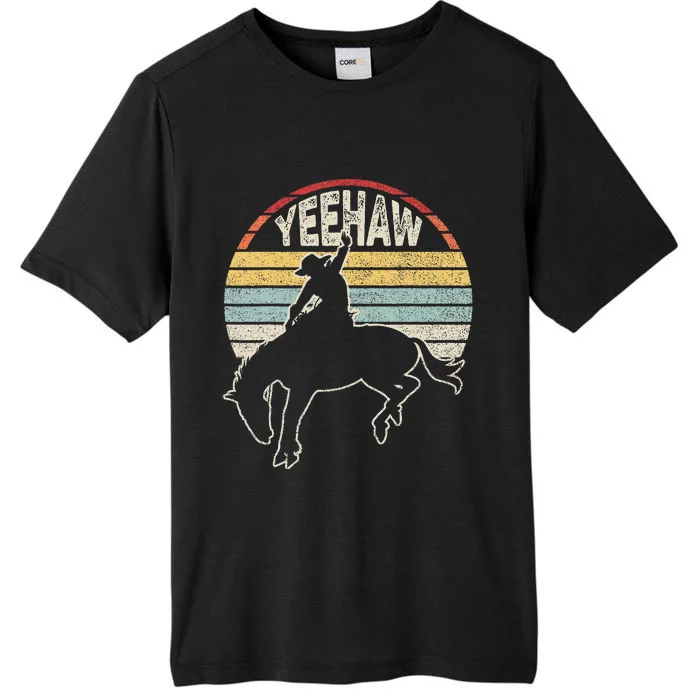 Retro Horse Riding Yeehaw Rodeo Cowboy Western Country ChromaSoft Performance T-Shirt