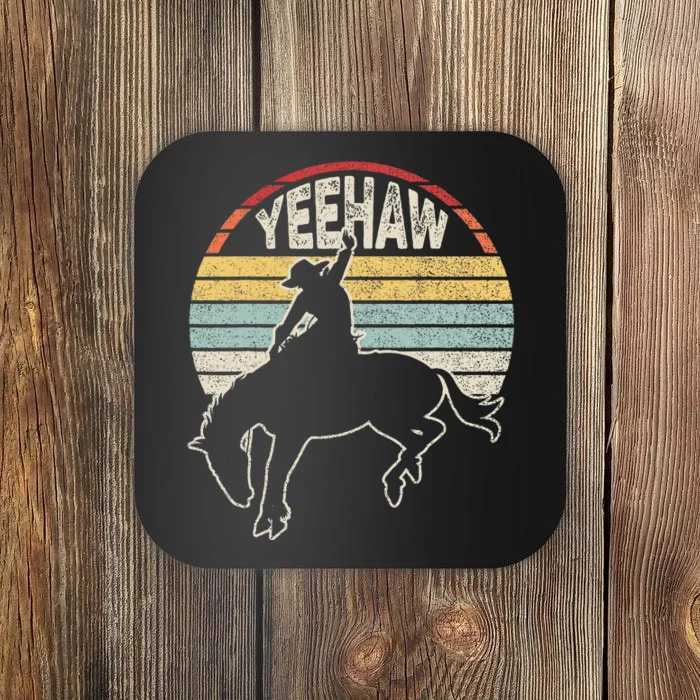 Retro Horse Riding Yeehaw Rodeo Cowboy Western Country Coaster