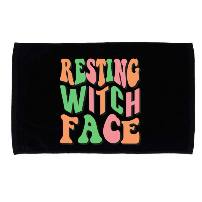 Retro Halloween Resting Witch Face Gift Microfiber Hand Towel