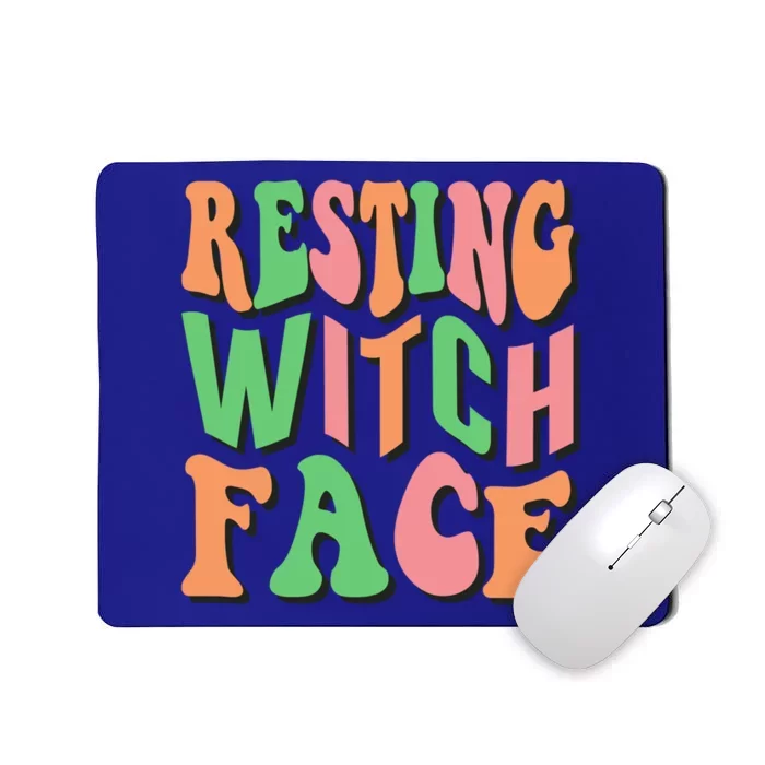 Retro Halloween Resting Witch Face Gift Mousepad