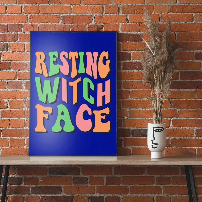 Retro Halloween Resting Witch Face Gift Poster