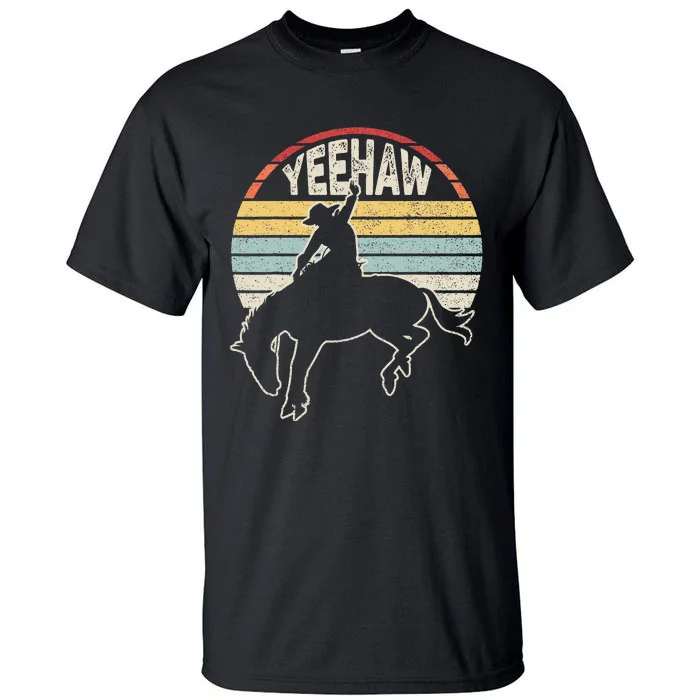 Retro Horse Riding Yeehaw Rodeo Cow Tall T-Shirt