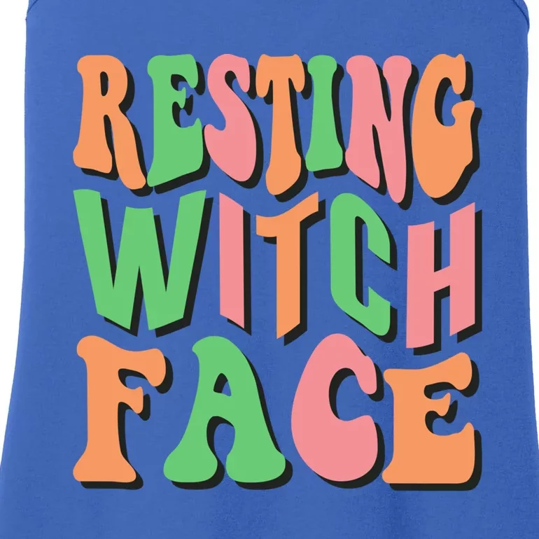 Retro Halloween Resting Witch Face Gift Ladies Essential Tank