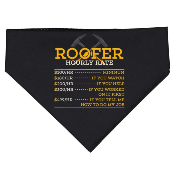 Roofer Hourly Rate Funny Roofer Gift USA-Made Doggie Bandana