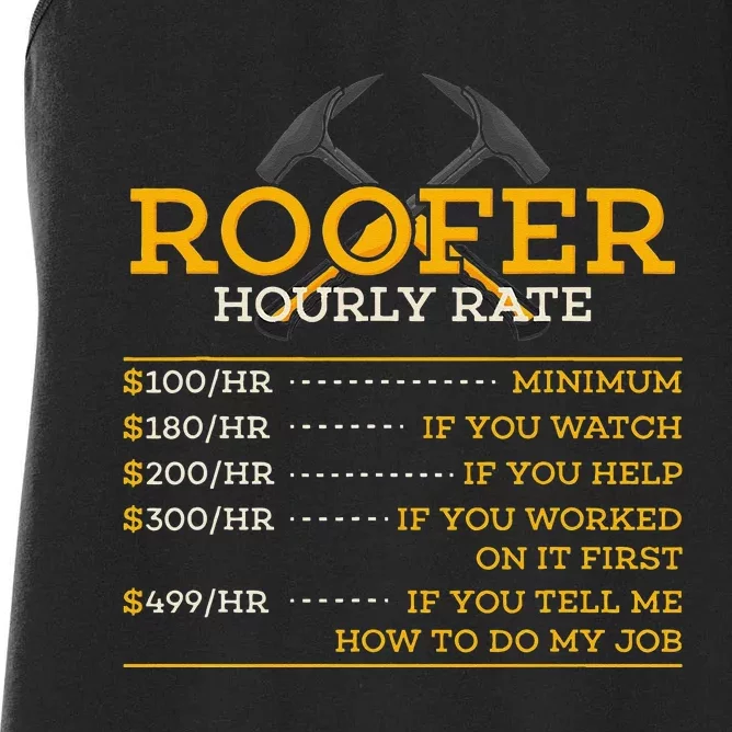 Roofer Hourly Rate Funny Roofer Gift Women's Racerback Tank