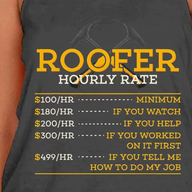 Roofer Hourly Rate Funny Roofer Gift Women's Knotted Racerback Tank