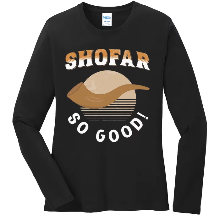 Rosh Hashanah Shofar Jewish New Year Holiday Ladies Long Sleeve Shirt