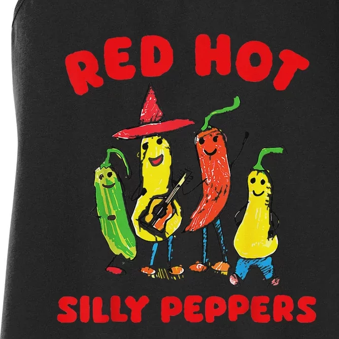 Red Hot Silly Peppers Fun Design Women's Racerback Tank