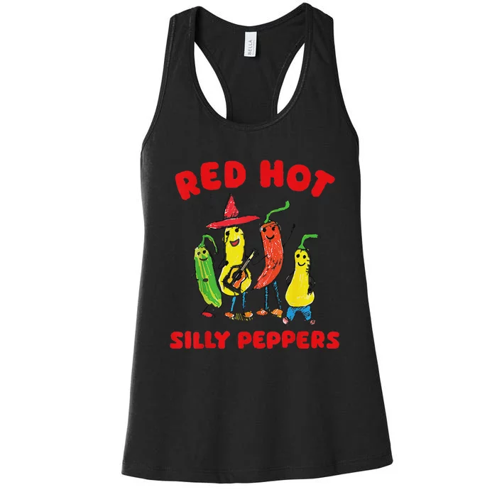 Red Hot Silly Peppers Fun Design Women's Racerback Tank