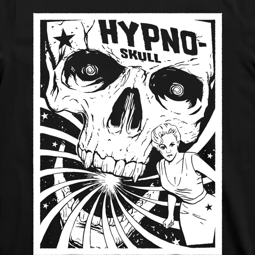 Retro Hypno Skull Horror Movie Poster Style T-Shirt