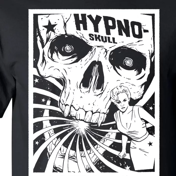 Retro Hypno Skull Horror Movie Poster Style Tall T-Shirt