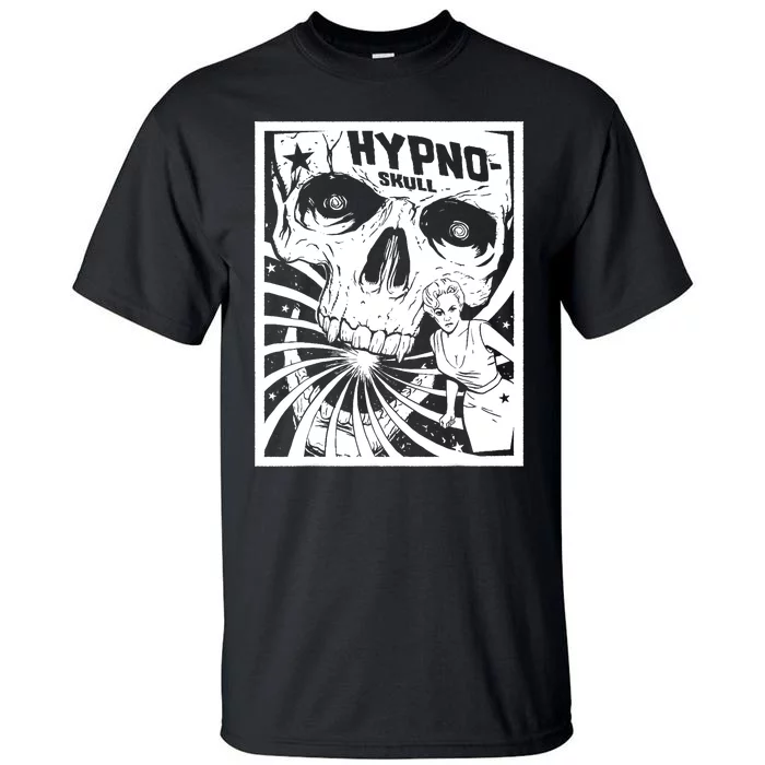 Retro Hypno Skull Horror Movie Poster Style Tall T-Shirt