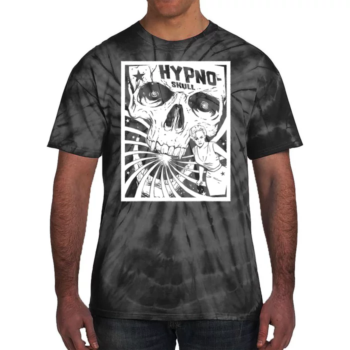 Retro Hypno Skull Horror Movie Poster Style Tie-Dye T-Shirt