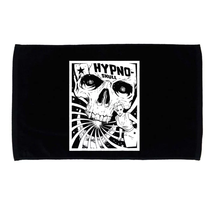 Retro Hypno Skull Horror Movie Poster Style Microfiber Hand Towel