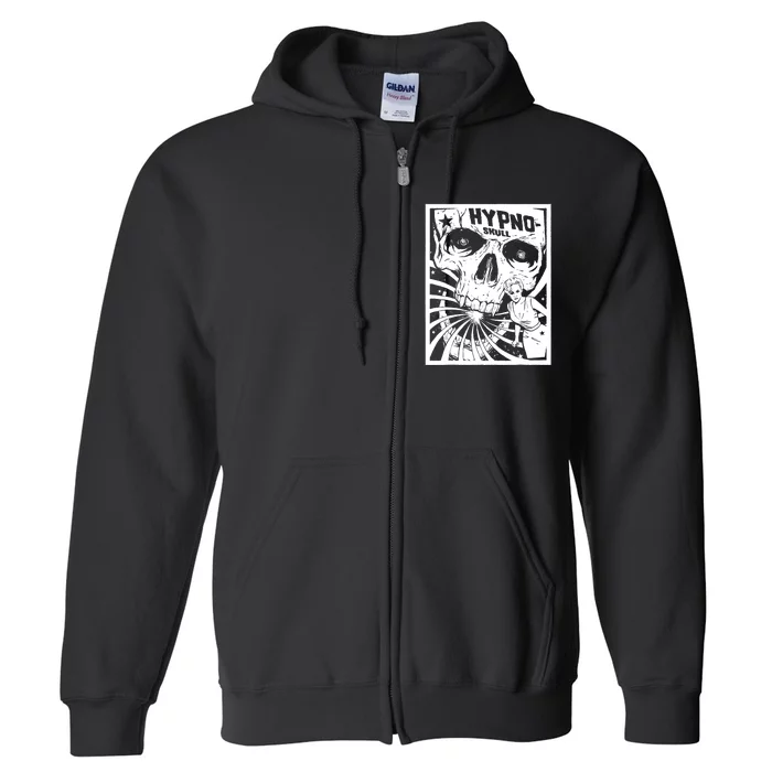 Retro Hypno Skull Horror Movie Poster Style Full Zip Hoodie