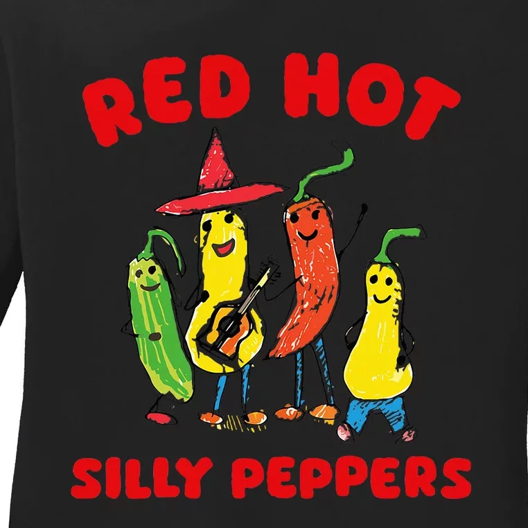 Red Hot Silly Peppers Ladies Long Sleeve Shirt