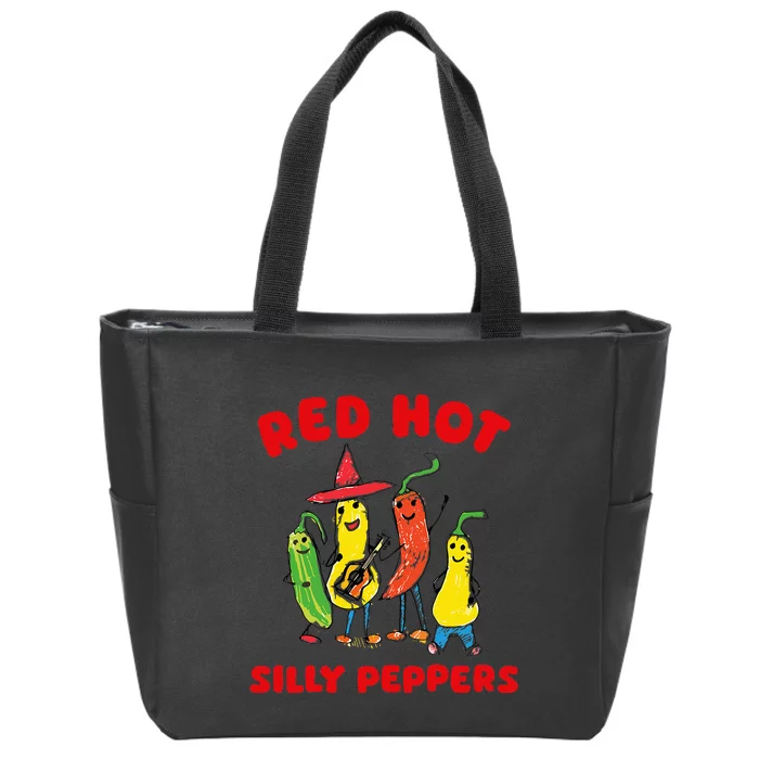 Red Hot Silly Peppers Zip Tote Bag