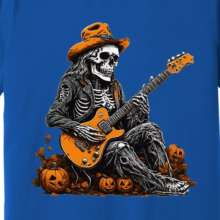 Rocker Halloween Skeleton Guitar Halloween Premium T-Shirt