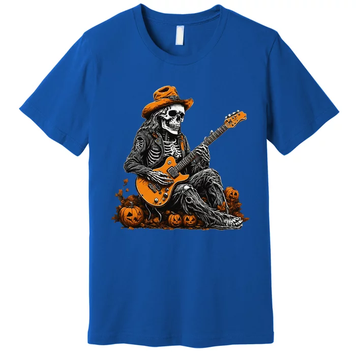 Rocker Halloween Skeleton Guitar Halloween Premium T-Shirt