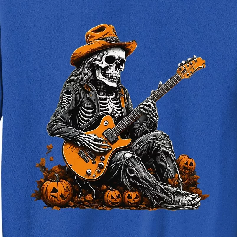 Rocker Halloween Skeleton Guitar Halloween Tall Sweatshirt