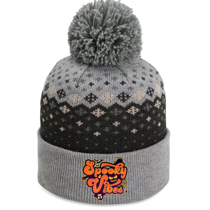 Retro Halloween Spooky Vibes The Baniff Cuffed Pom Beanie