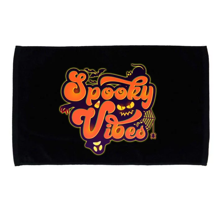 Retro Halloween Spooky Vibes Microfiber Hand Towel