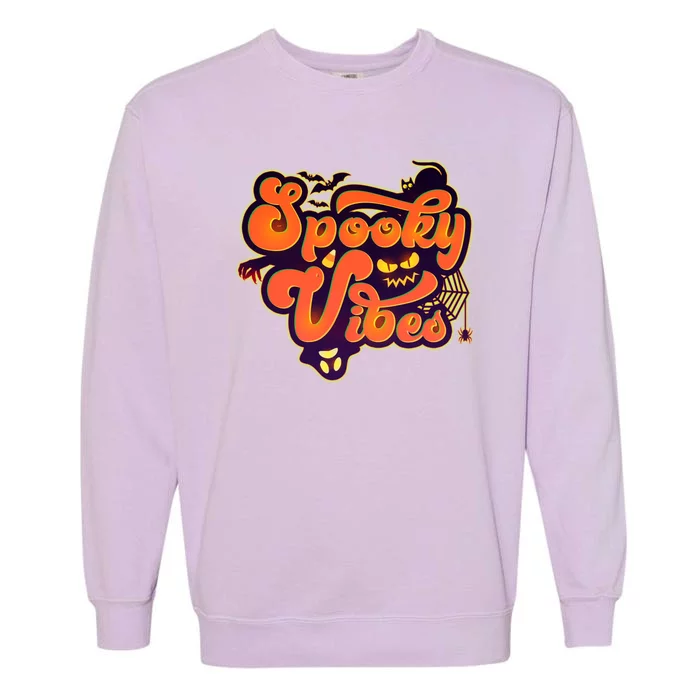 Retro Halloween Spooky Vibes Garment-Dyed Sweatshirt