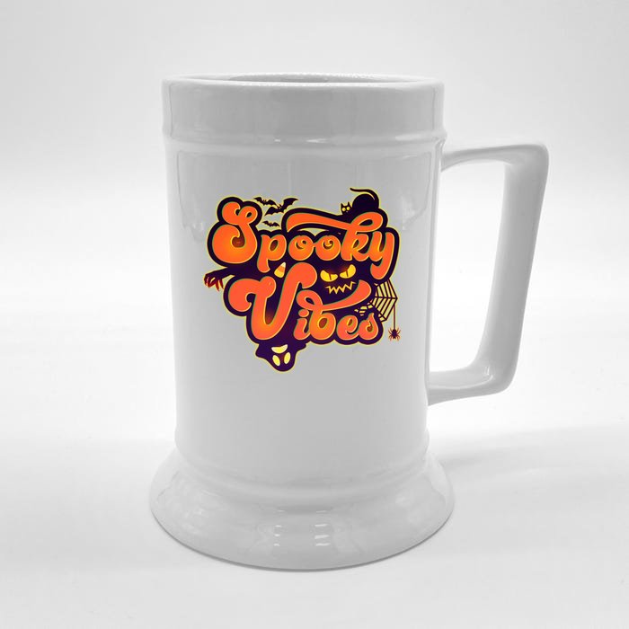 Retro Halloween Spooky Vibes Front & Back Beer Stein