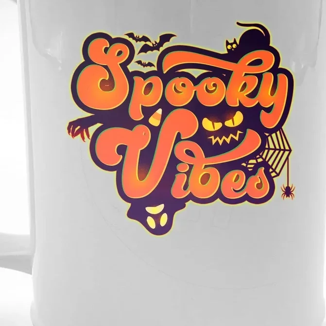 Retro Halloween Spooky Vibes Front & Back Beer Stein