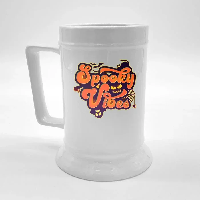 Retro Halloween Spooky Vibes Front & Back Beer Stein